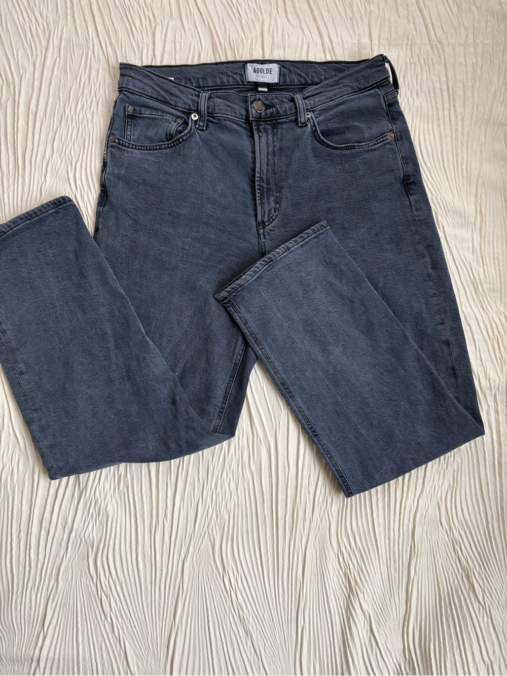 AGOLDE Women’s Classic Straight Jeans in Washed Black - Size 28